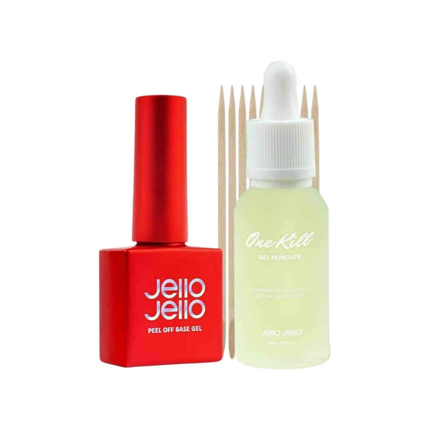 Jello Jello Peel Off Base + One Kill Remover Set – Easy Gel Nail Removal Without Damage - KOS