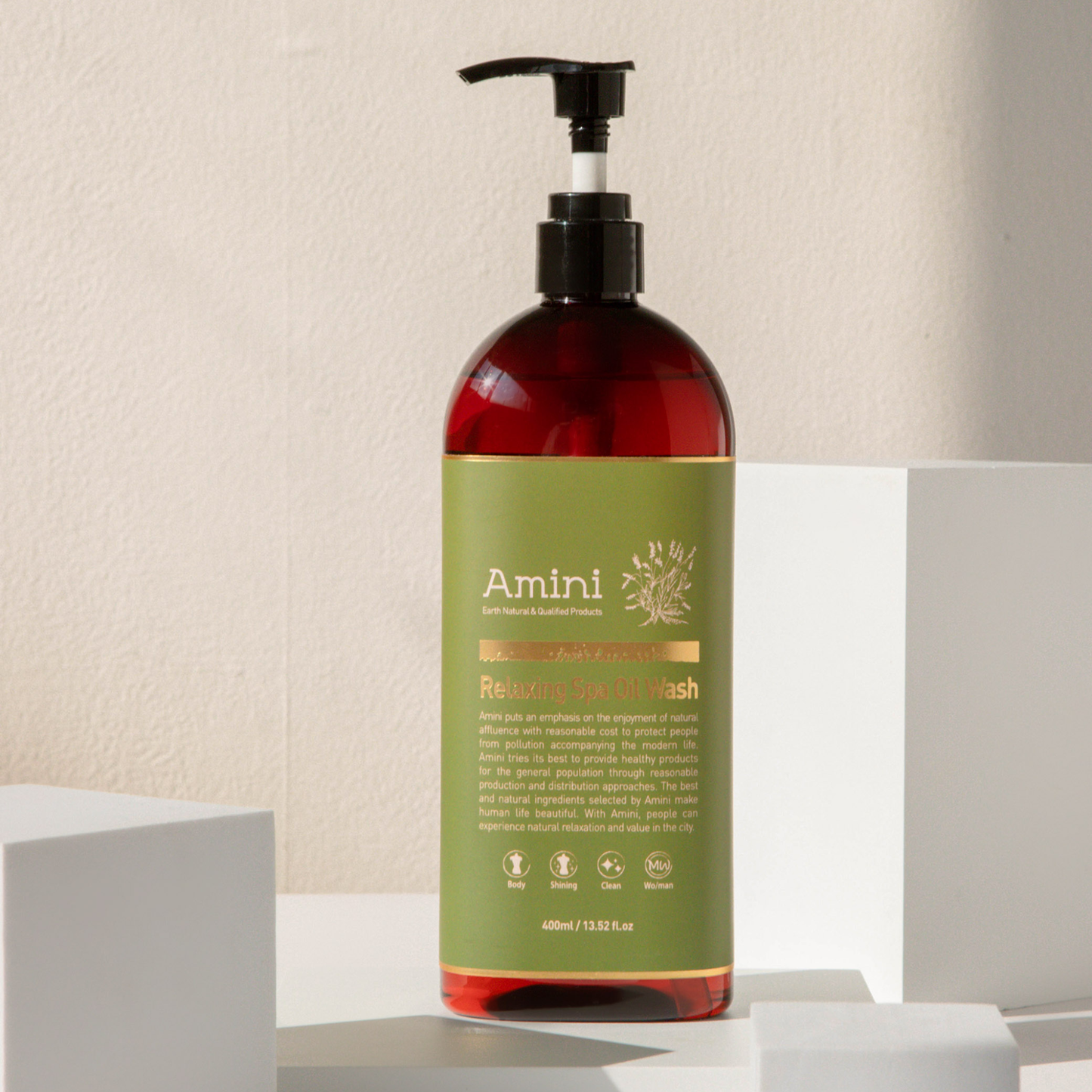AMINI Relaxing Spa Oil Wash (400ml) | Exfoliating & Deeply Hydrating