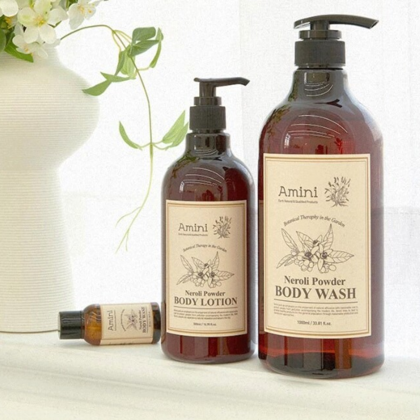 AMINI Body Wash Neroli Powder (500ml) | Hydrating & Refreshing