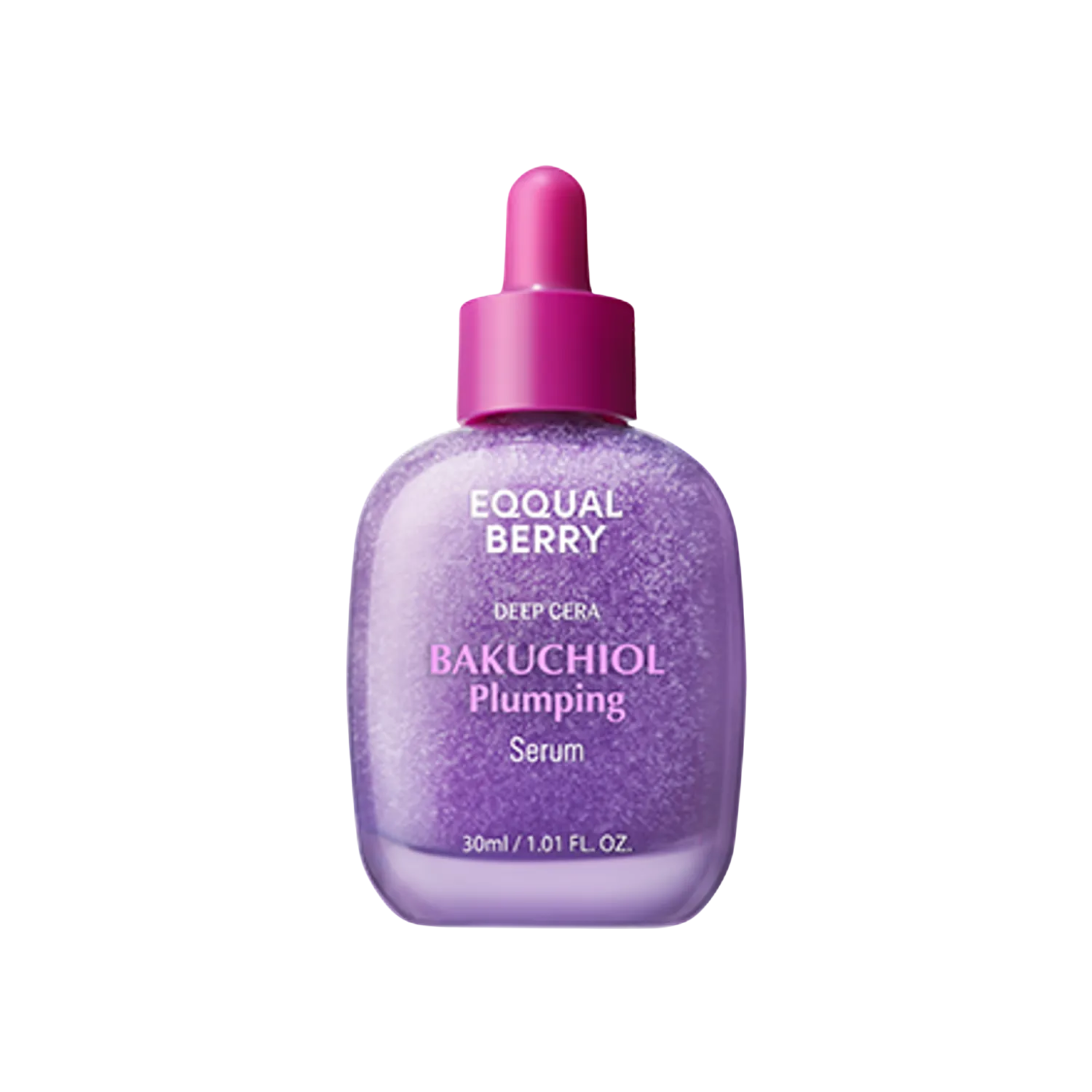 Purple serum bottle with a dropper labeled 'Equal Berry' on a white background