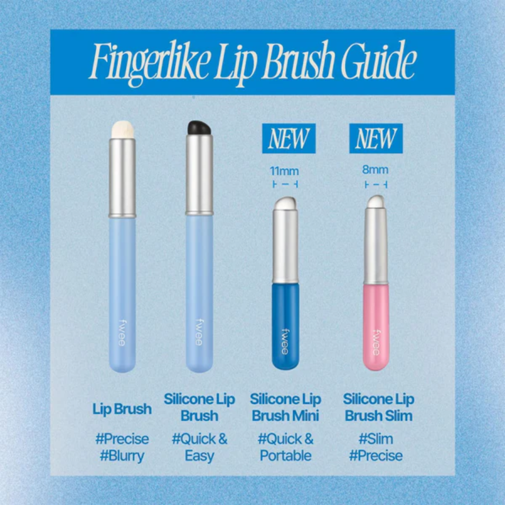 Korean lip brush tool – Fwee silicone brush with lid