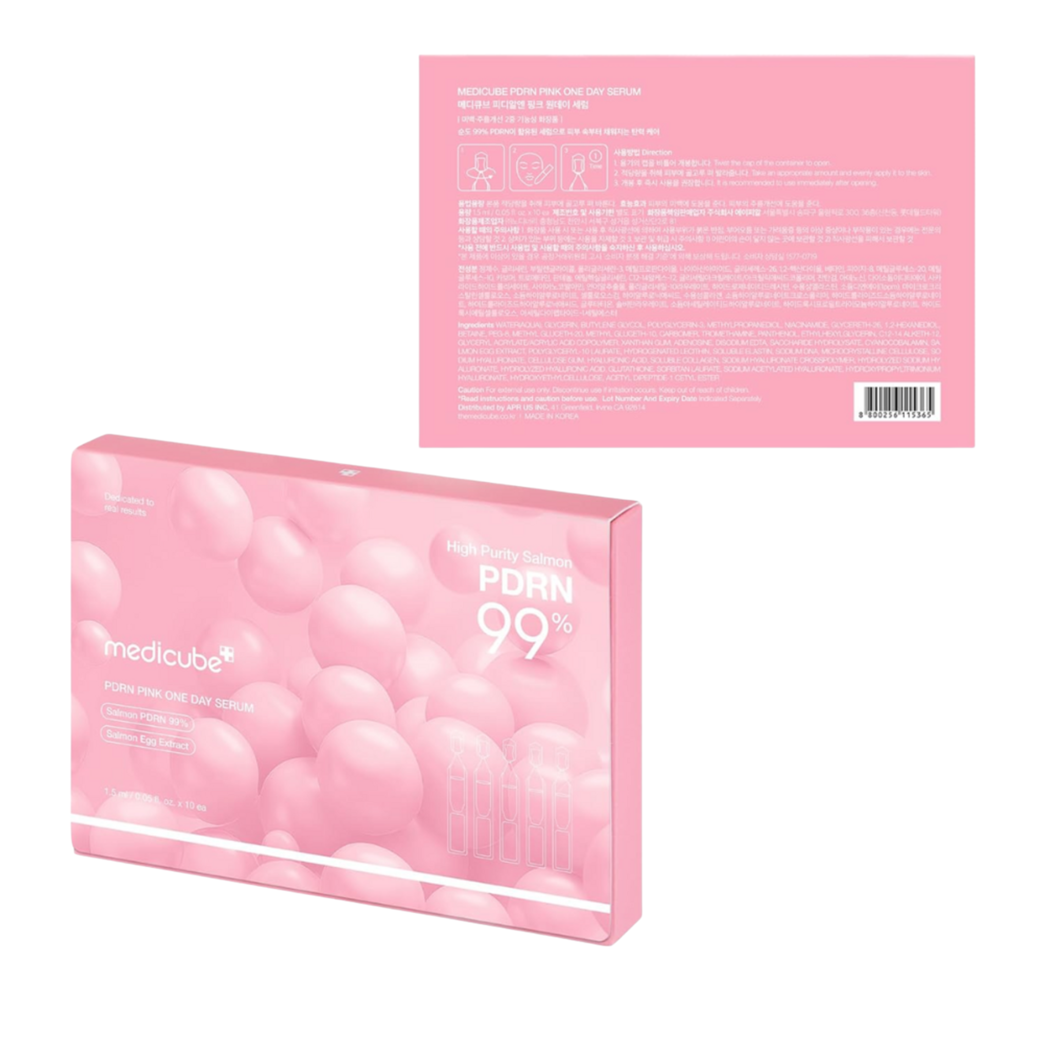 Medicube PDRN Pink One Day Serum (1.5ml x 10pcs) - KOS