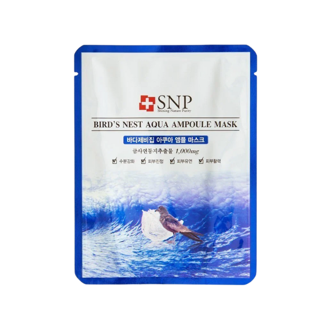 SNP Bird's Nest Aqua Ampoule Mask (10EA) - KOS