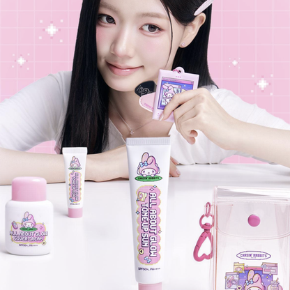 CHASIN’ RABBITS All About Glow Tone Up Sun 70ml + 10ml + Mirror Keyring [Sanrio Collection]