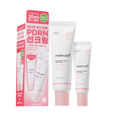Medicube PDRN Pink Tone Up Sun Cream Set (50ml + 20ml) – Brightening & Firming Sunscreen | kosmeticau Australia