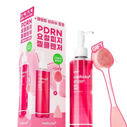 Medicube PDRN Gel To Foam Cleanser Set (200ml + Pore Cleansing Brush) – Hydrating & Pore-Refining Cleanser | kosmeticau Australia