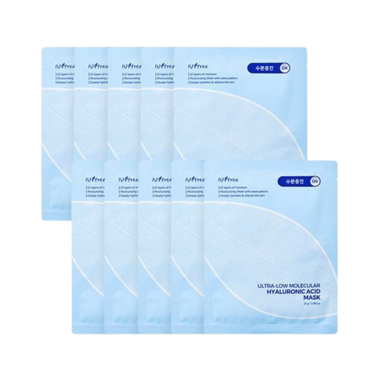 Isntree Ultra-Low Molecular Hyaluronic Acid Mask Sheet 10P – Deep Hydration Vegan Sheet Mask | kosmeticau Australia