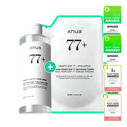 Anua Heartleaf 77 Soothing Toner 350mL Special Set (+350mL Refill) – Korean Skincare Australia | kosmeticau