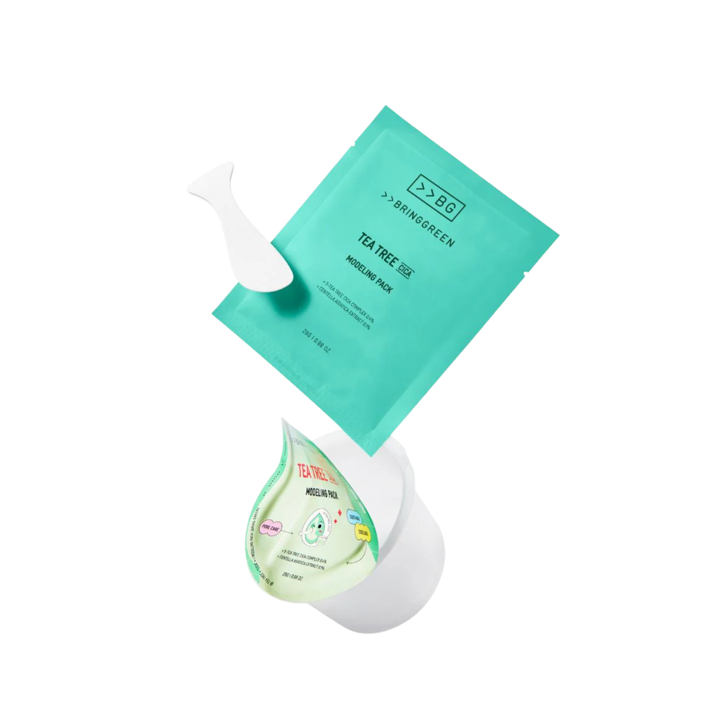 Bring Green Tea Tree Cica Modeling Pack 28g – Calming & Moisturising Peel-Off Mask | kosmeticau Australia