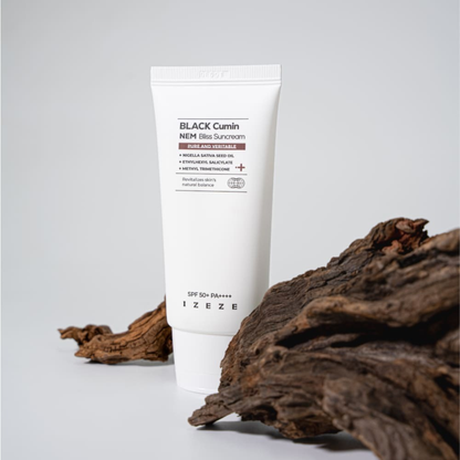 IZEZE Black Cumin NEM Bliss Suncream SPF 50+ PA++++ 50ml – Lightweight Hydrating Daily Sunscreen | kosmeticau Australia