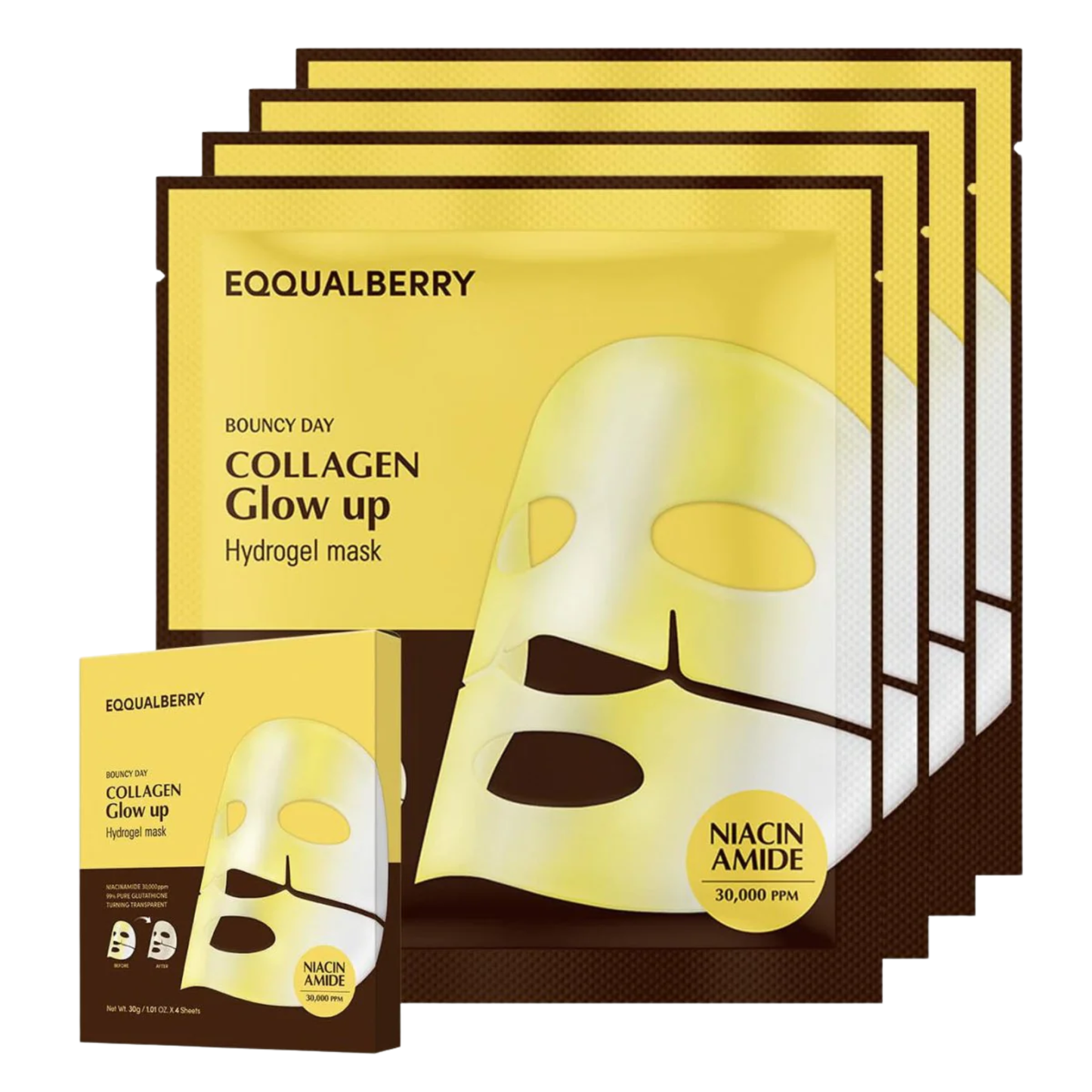 Eqqualberry Collagen Glow Up Hydrogel Mask 30g – Brightening & Hydrating Collagen Sheet Mask | kosmeticau Australia