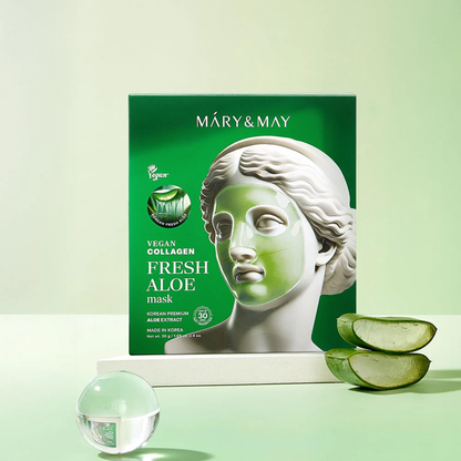 Mary & May Vegan Collagen Fresh Aloe Mask (30g x4) – Korean Skincare Australia