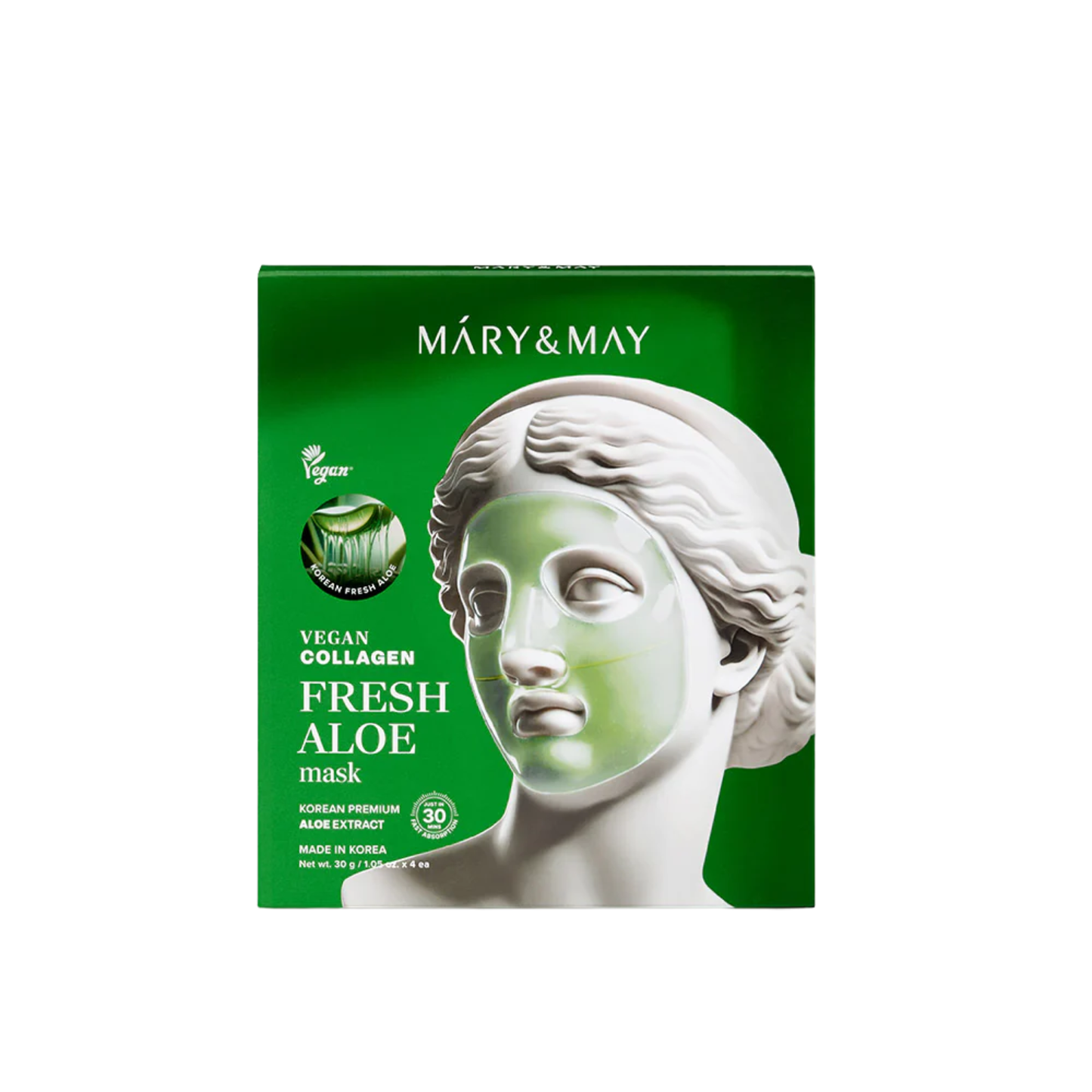 Mary & May Vegan Collagen Fresh Aloe Mask (30g x4) – Korean Skincare Australia