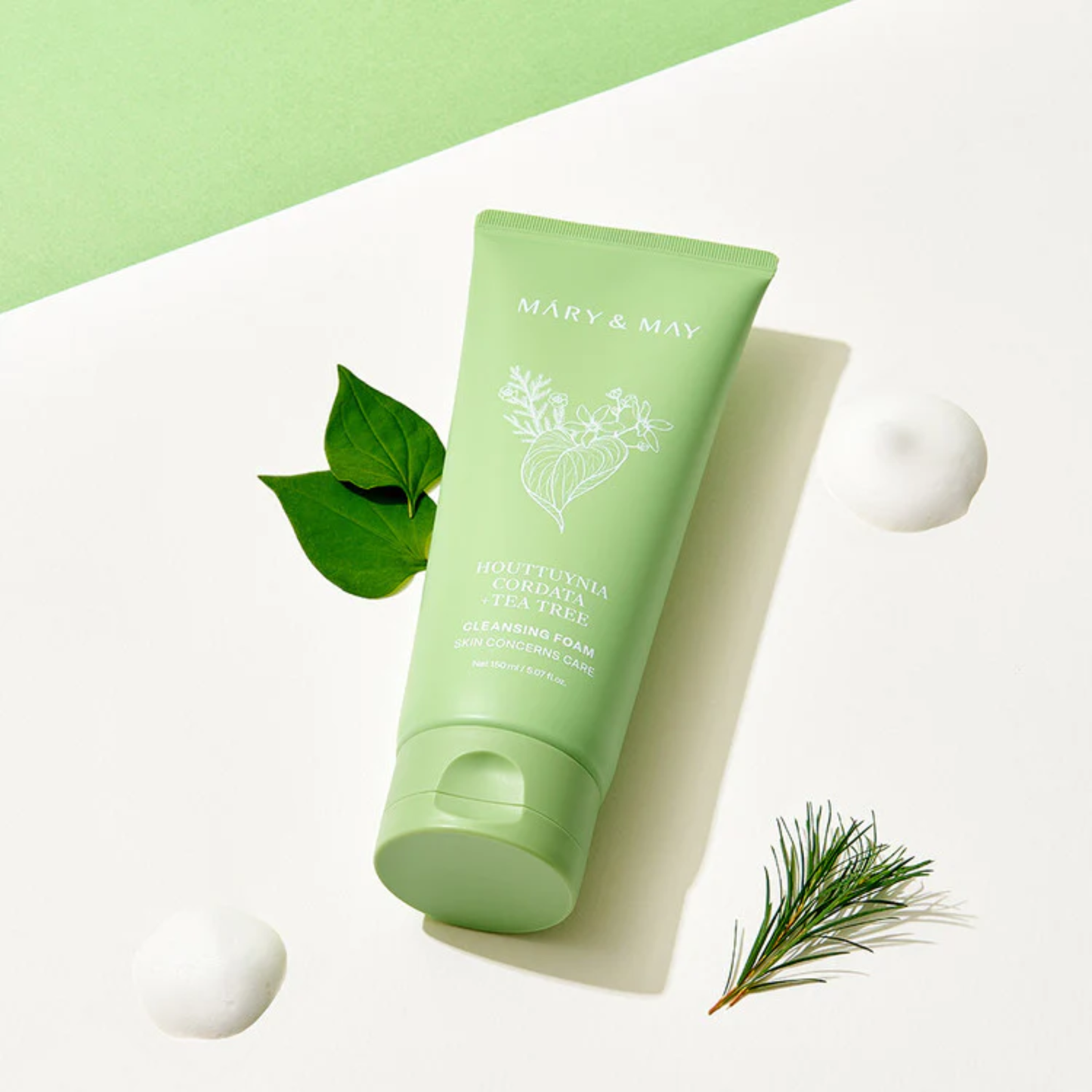 Mary & May Houttuynia Cordata + Tea Tree Cleansing Foam 150ml – Korean Skincare Australia