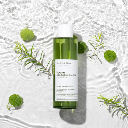 Mary & May Vegan Cica Teatree AHA PHA Blemish Toner 120ml – Korean Skincare Australia