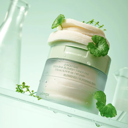 celimax JIWOOGAE Cica BHA Blemish Toner Pad