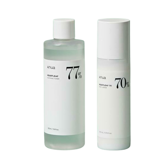 Anua Heartleaf 77 Soothing Toner 350ml + Heartleaf 70 Daily Relief Lotion 200ml Set
