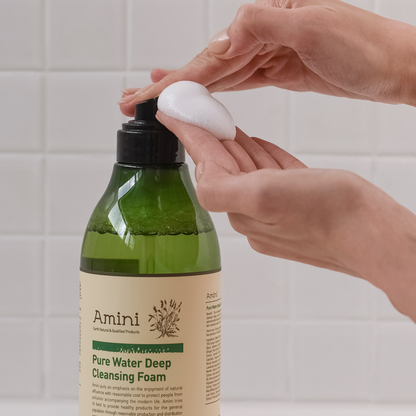 AMINI Pure Water Deep Cleansing Foam (500ml) | Refreshing & Soothing