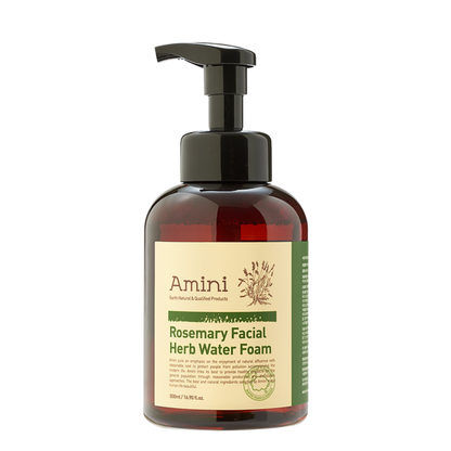 AMINI Rosemary Facial Herb Water Foam (500ml) | Soothing & Low-Irritation