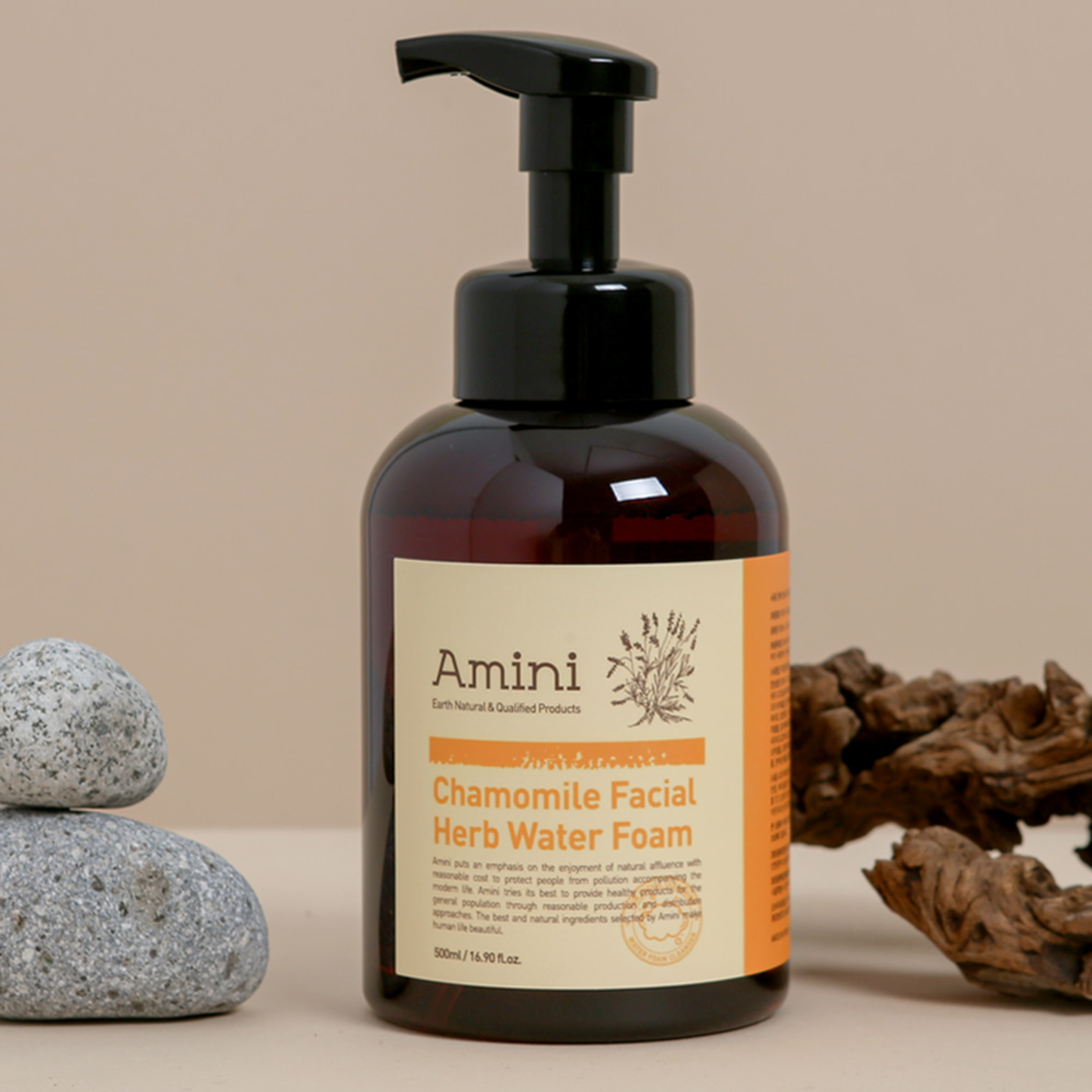 AMINI Chamomile Facial Herb Water Foam (500ml) | Calming & Gentle Cleansing