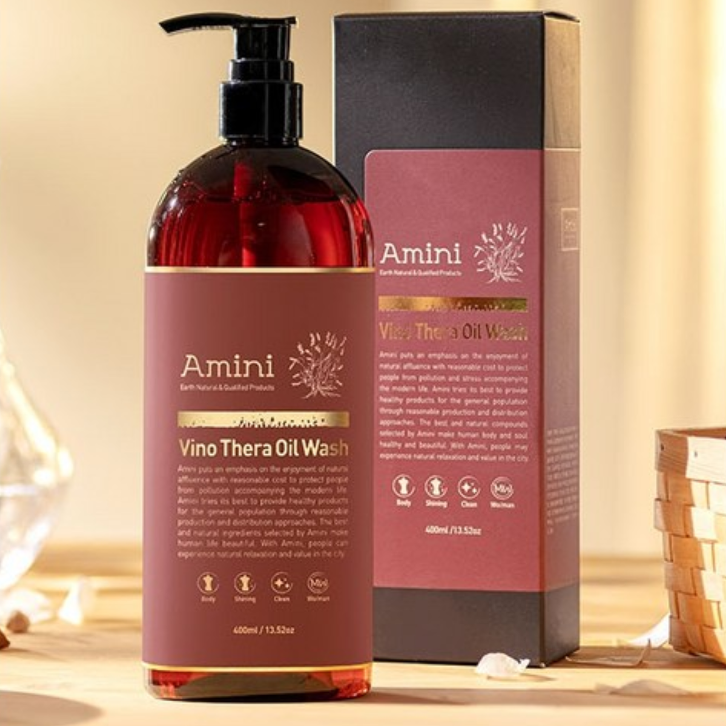AMINI Vino Thera Oil Wash (400ml) | Exfoliating & Brightening