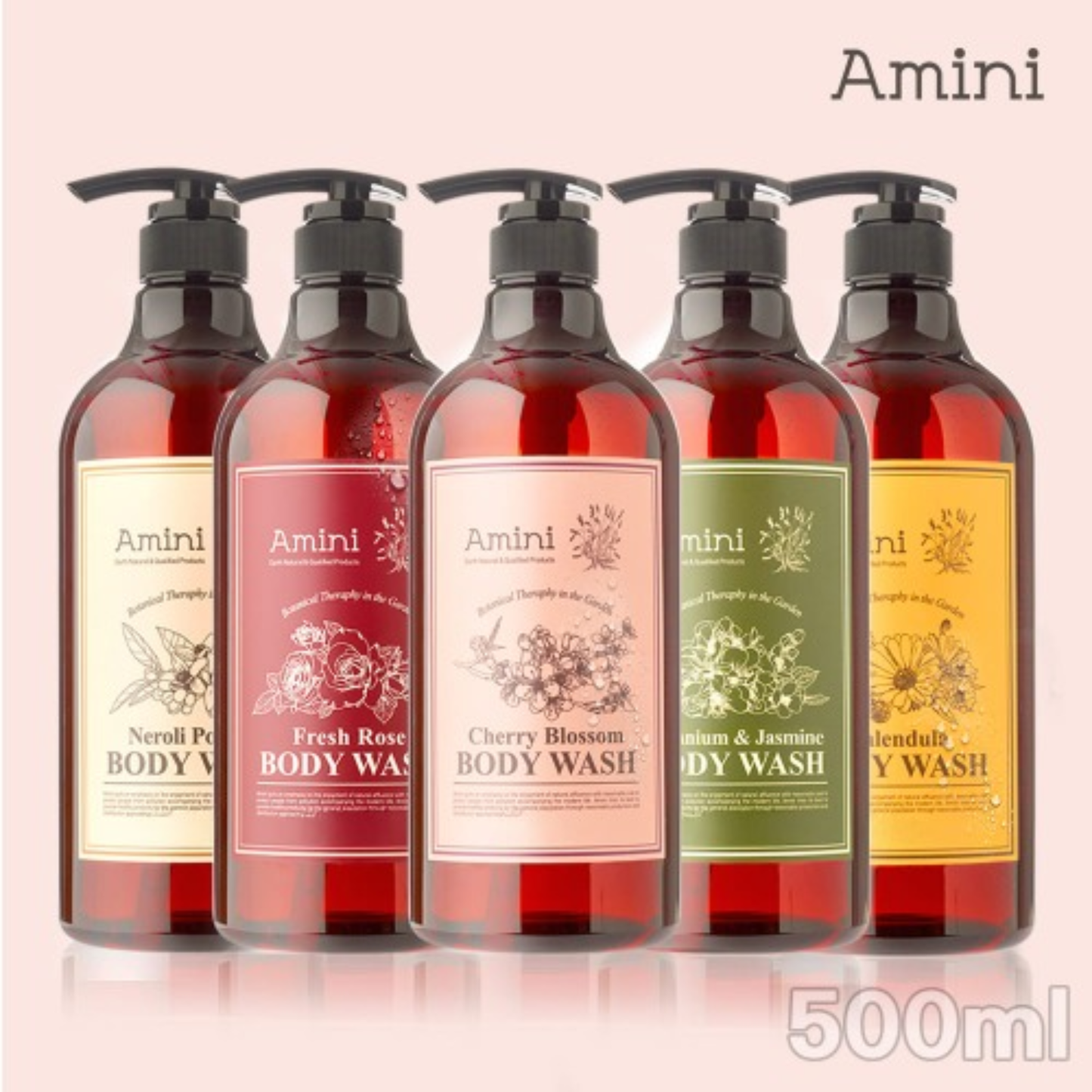 AMINI Body Wash Cherry Blossom (500ml) | Moisturizing & Deep Cleansing