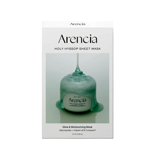 Arencia Holy Hyssop Sheet Mask Set 27ml x 5 Sheets | Brightening & Hydrating Vitamin Sheet Masks