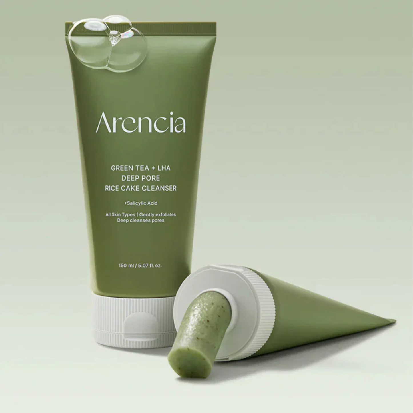 Arencia Green Tea + LHA Deep Pore Rice Cake Cleanser 150g | Korean Skincare Australia