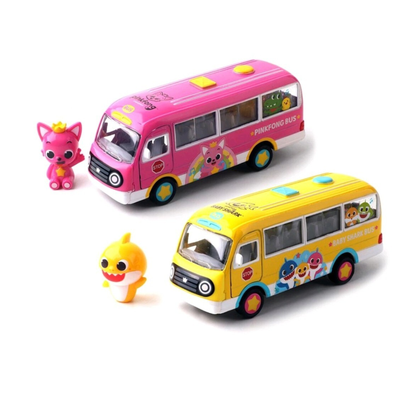 Pinkfong Baby Shark Diecast Kindergarten Bus Pull Back Car Figure Toy