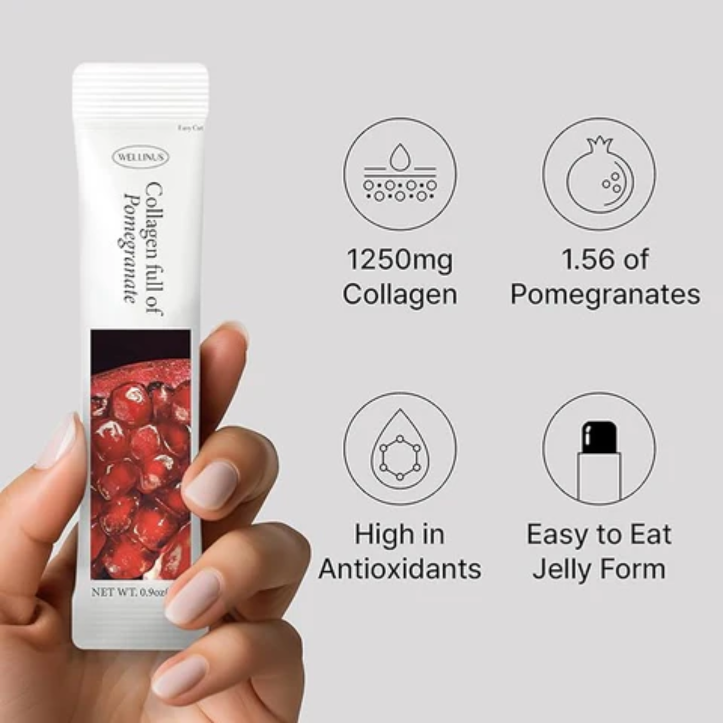 WELLINUS Korean Collagen Jelly Sticks | Marine Collagen Peptides Supplement