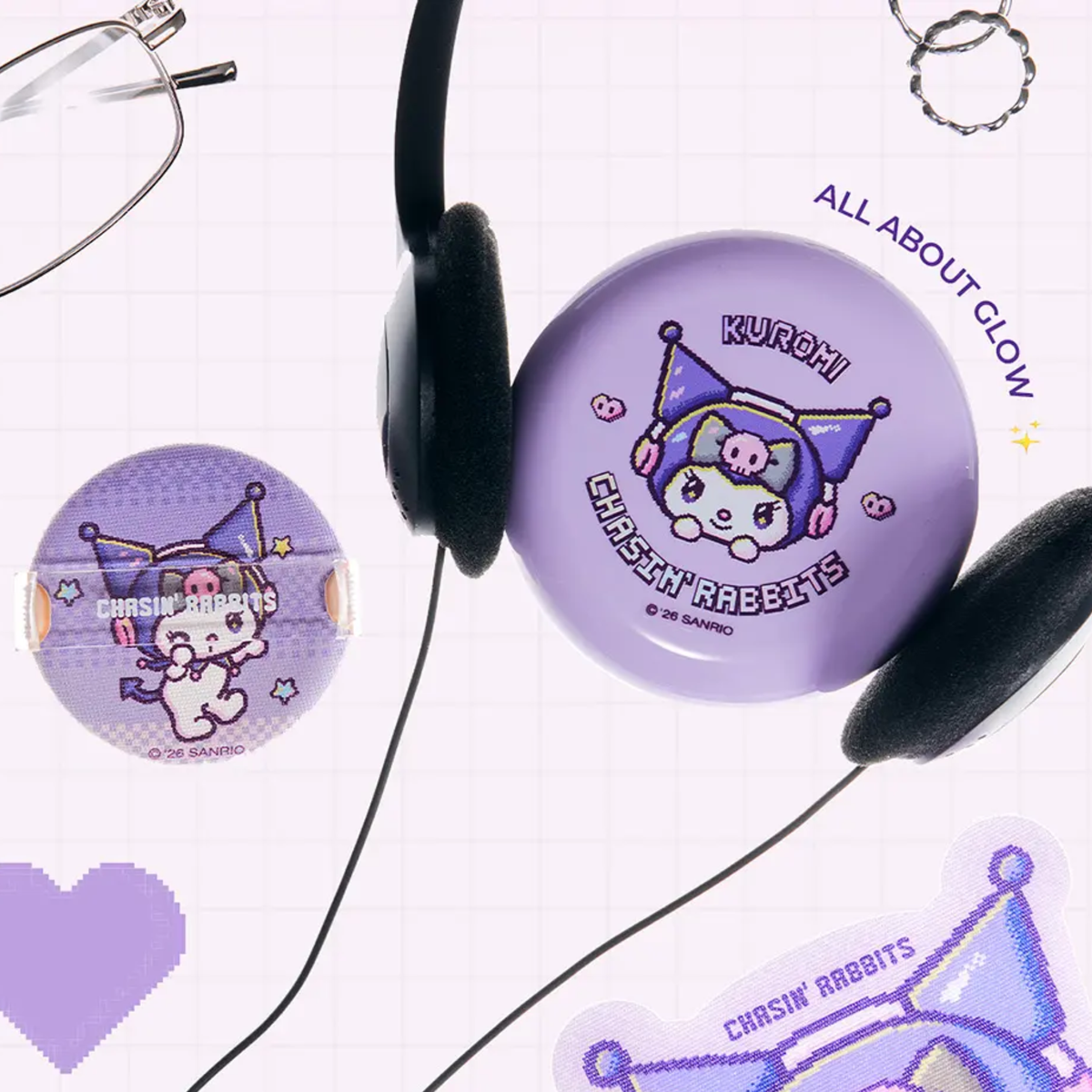 CHASIN' RABBITS All About Glow Cover Cushion Special Set 3 items [Sanrio Collections]
