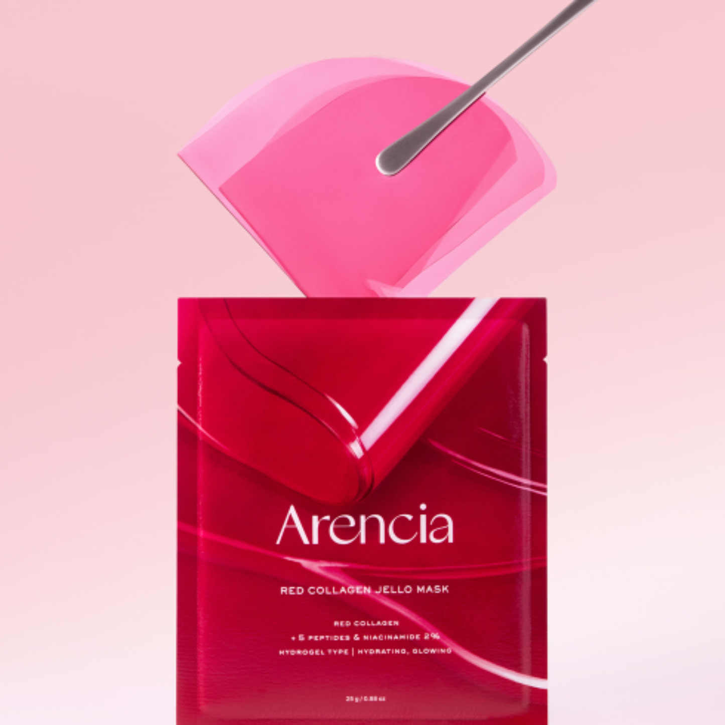 Arencia Red Collagen Jello Mask Set 25g x 4 Sheets | Firming, Hydrating & Brightening Jelly Mask