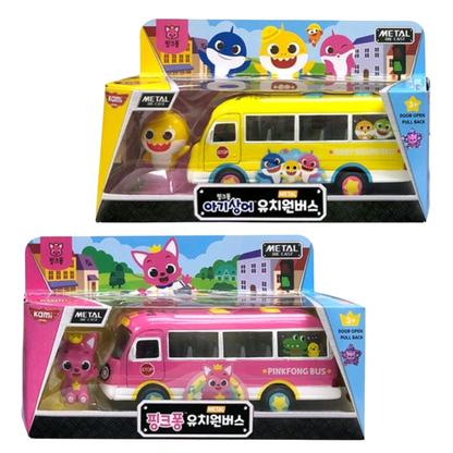 Pinkfong Baby Shark Diecast Kindergarten Bus Pull Back Car Figure Toy