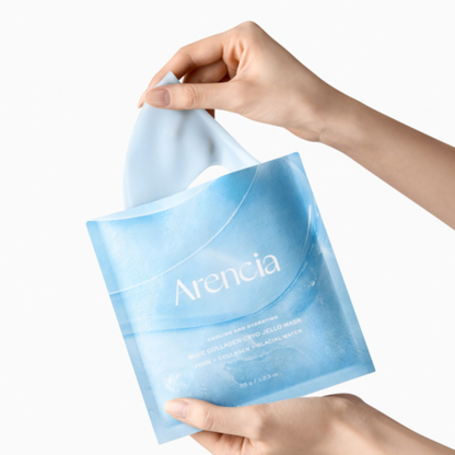 Arencia Blue Collagen Cryo Jello Mask Set 35g x 4 Sheets | Cooling, Hydrating & Barrier Repair Hydrogel Mask