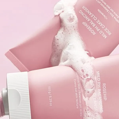 Arencia Rosehip Mild pH Balancing Rice Cake Cleanser 150g | Korean Cleanser for Dry & Sensitive Skin