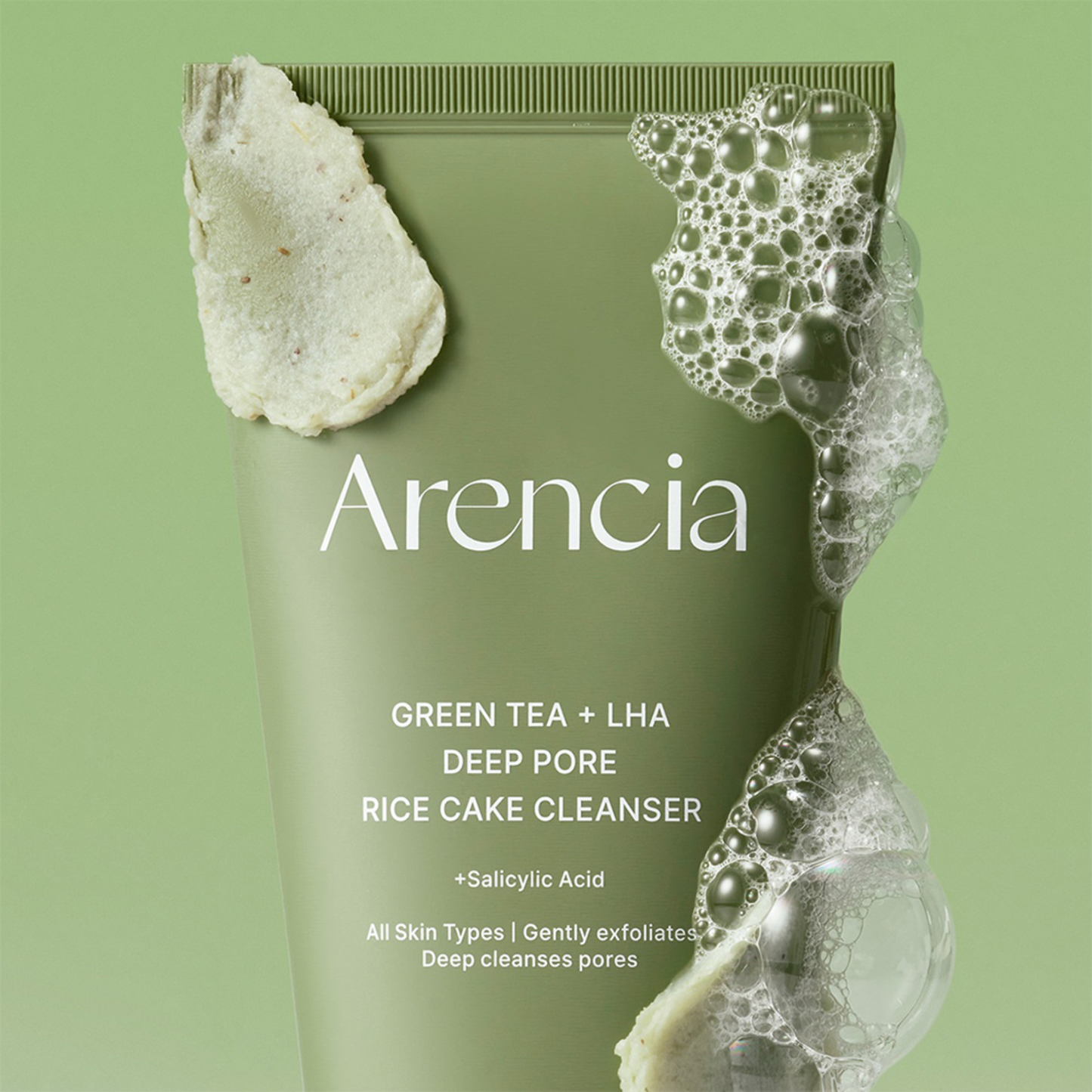 Arencia Green Tea + LHA Deep Pore Rice Cake Cleanser 150g | Korean Skincare Australia