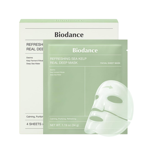 Biodance Refreshing Sea Kelp Real Deep Mask 34g x 4 Sheets | Soothing & Hydrating Hydrogel Mask