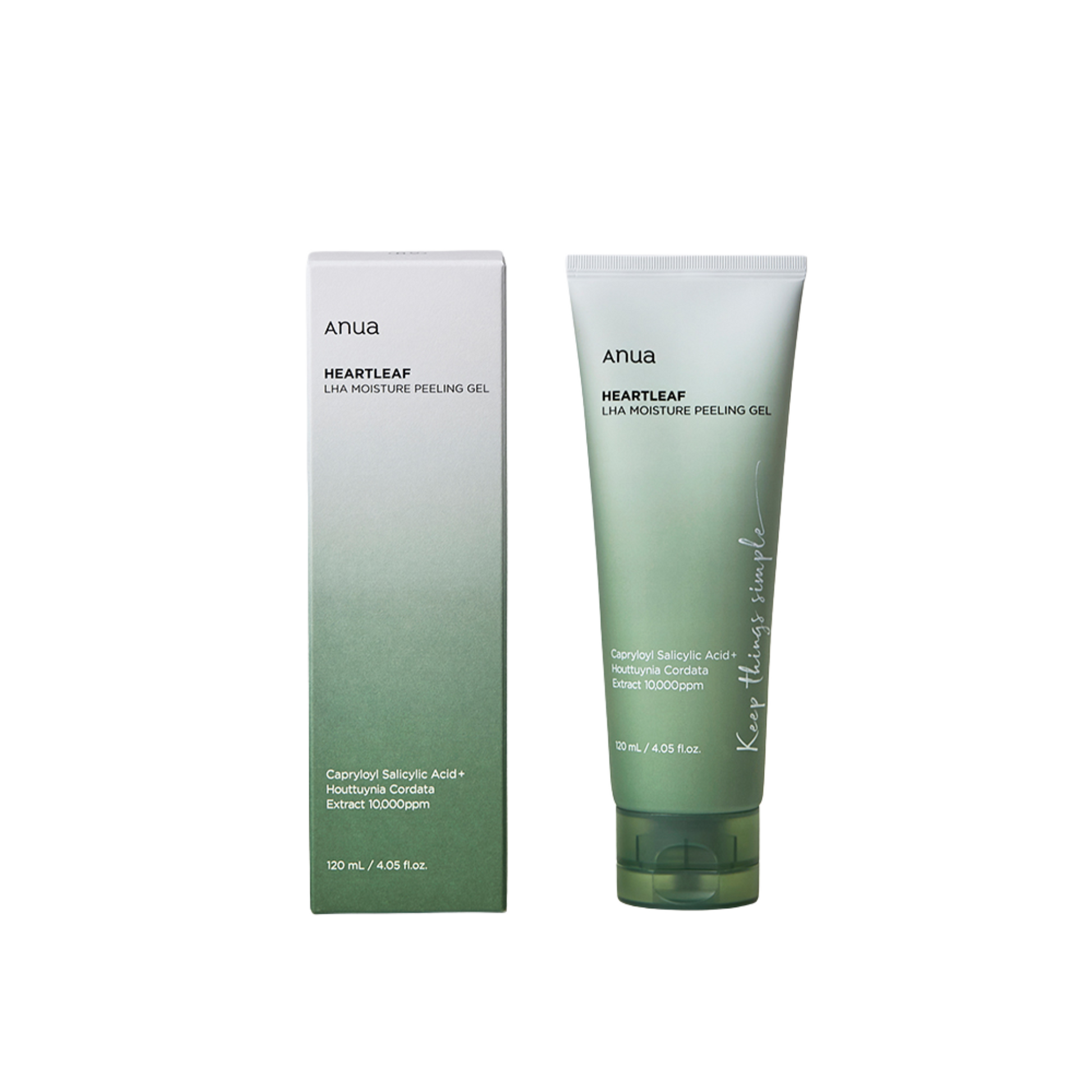 Applying Anua Heartleaf LHA Peeling Gel on dry skin for gentle exfoliation