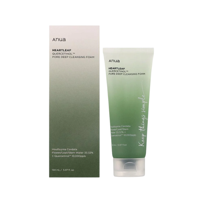 Anua Heartleaf Quercetinol Pore Deep Cleansing Foam 150ml – Korean Skincare for Pore Care - KOS