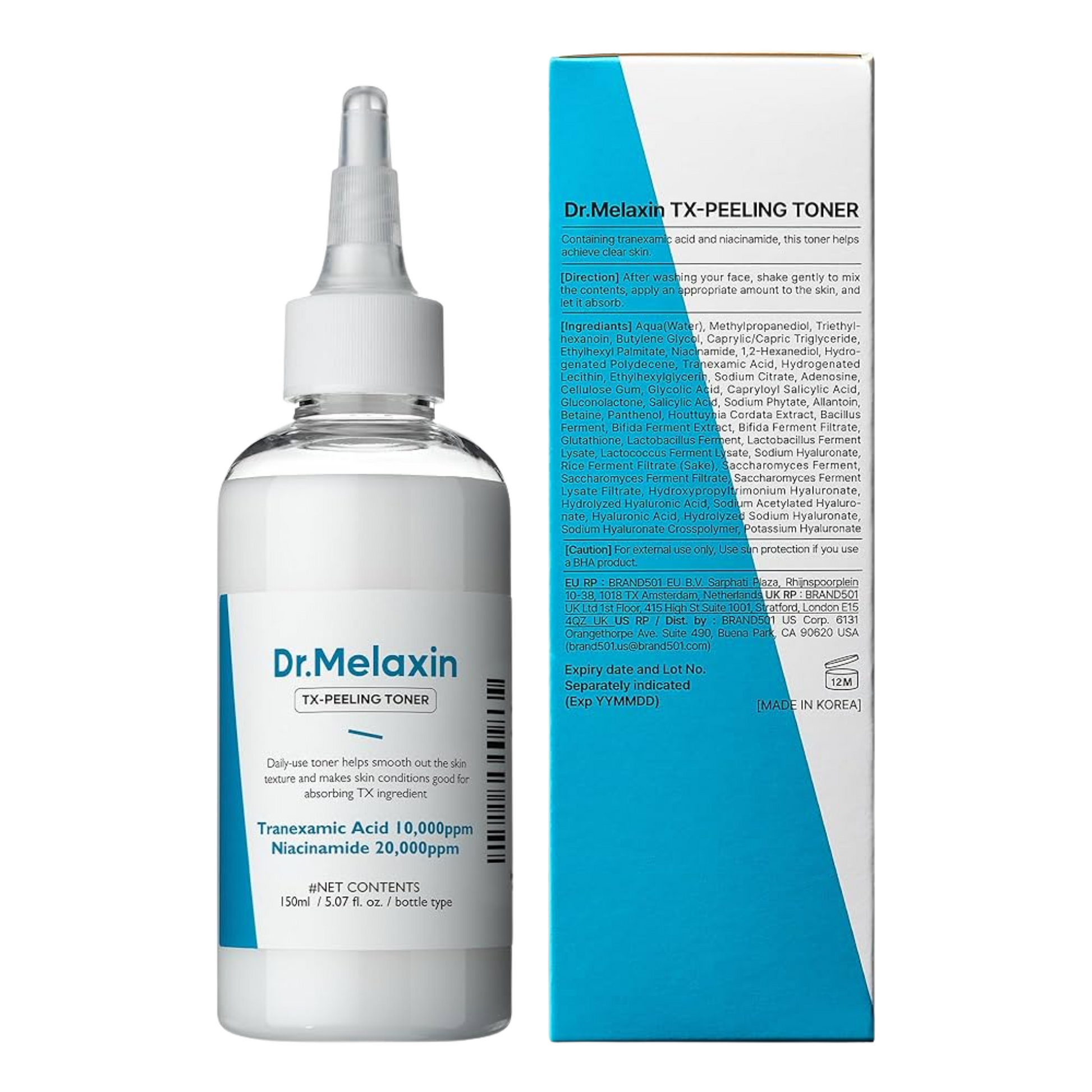 Niacinamide and exfoliating toner – Korean skincare by Dr.Melaxin