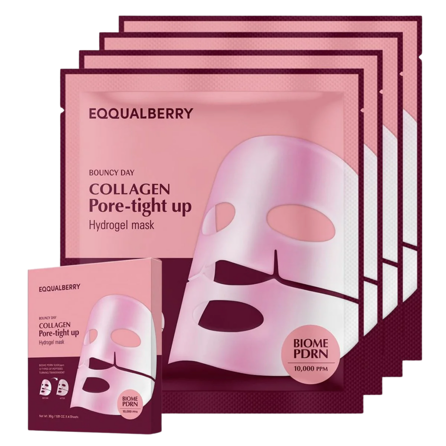 EQQUALBERRY Collagen Hydrogel Mask – Korean pore tightening and firming sheet mask