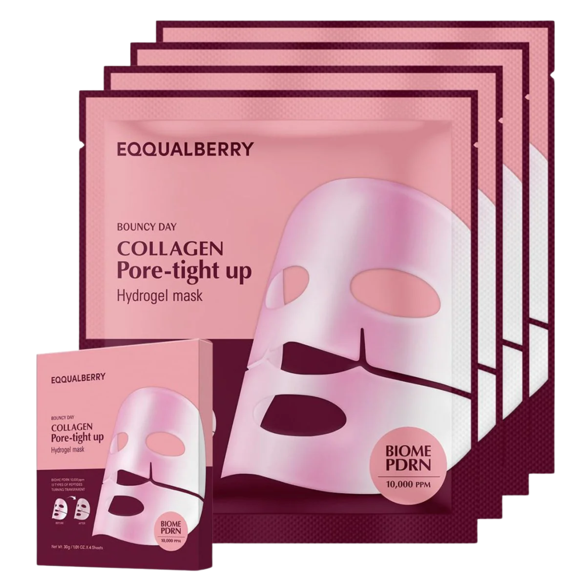 EQQUALBERRY Collagen Hydrogel Mask – Korean pore tightening and firming sheet mask