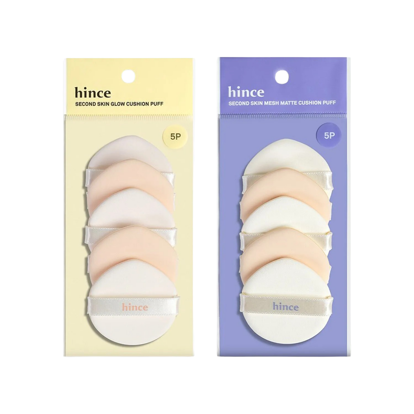 hince Second Skin Glow / Matte Cushion Puff 5P (2 Types)