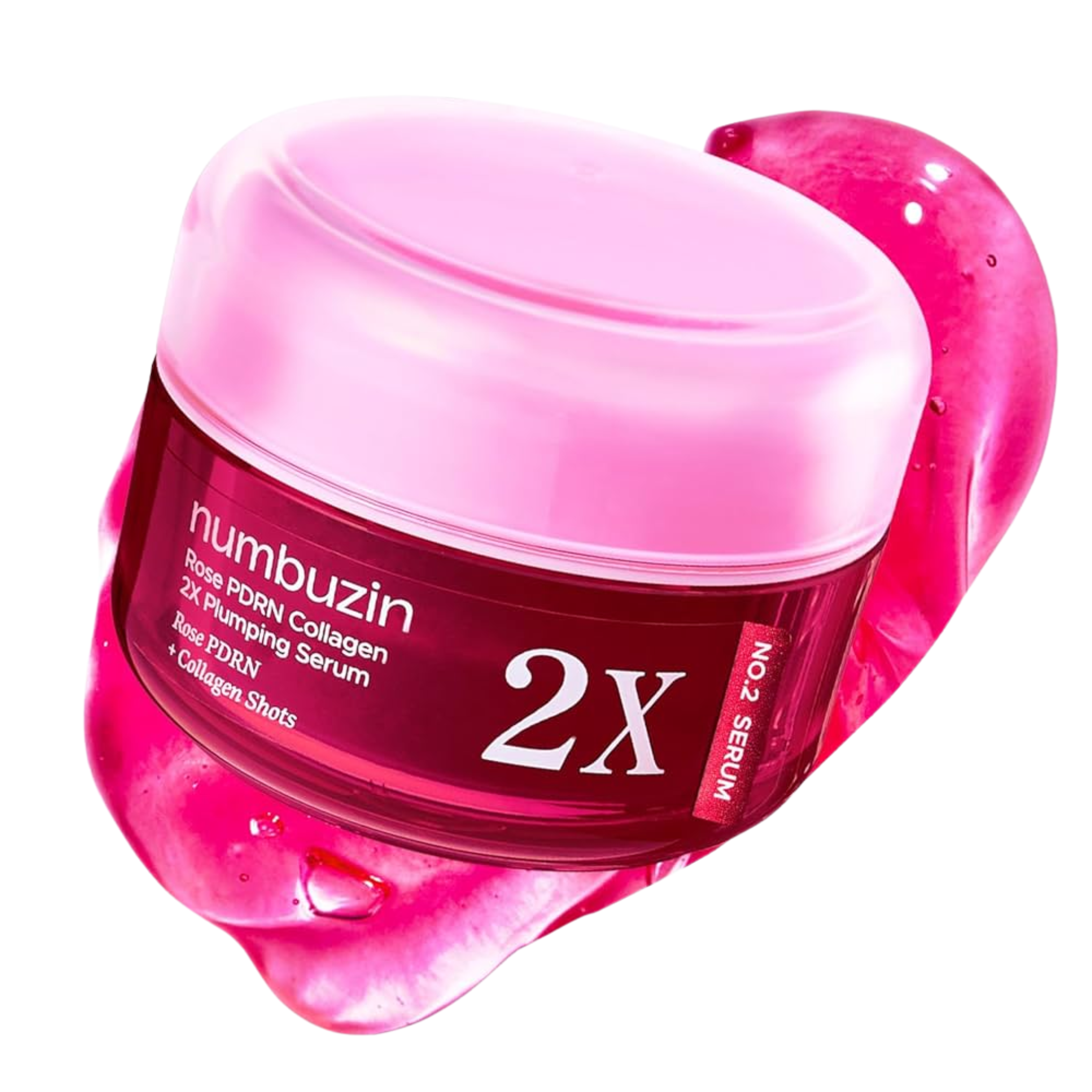 Applying numbuzin Rose PDRN 2X Collagen Serum to face
