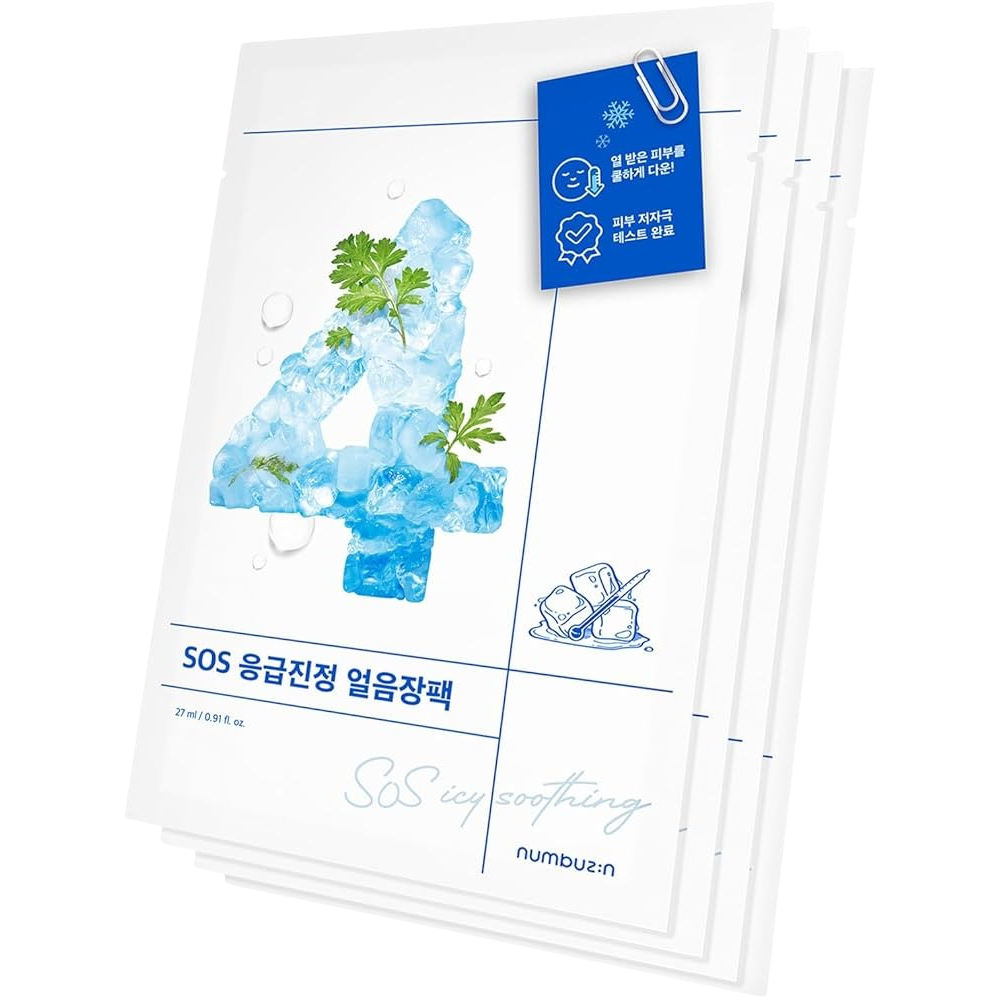 Numbuzin No.4 Icy Soothing Sheet Mask 4 Sheets Pack - KOS