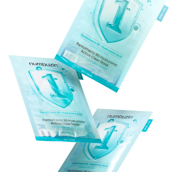 Numbuzin No.1 Pantothenic B5 Hyaluronic Active Clear Mask – Soothing Solution for Acne-Prone Skin - KOS