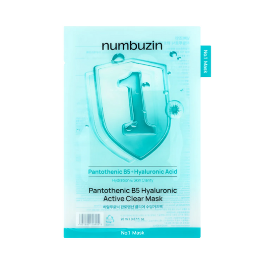 Numbuzin No.1 Pantothenic B5 Hyaluronic Active Clear Mask – Soothing Solution for Acne-Prone Skin - KOS