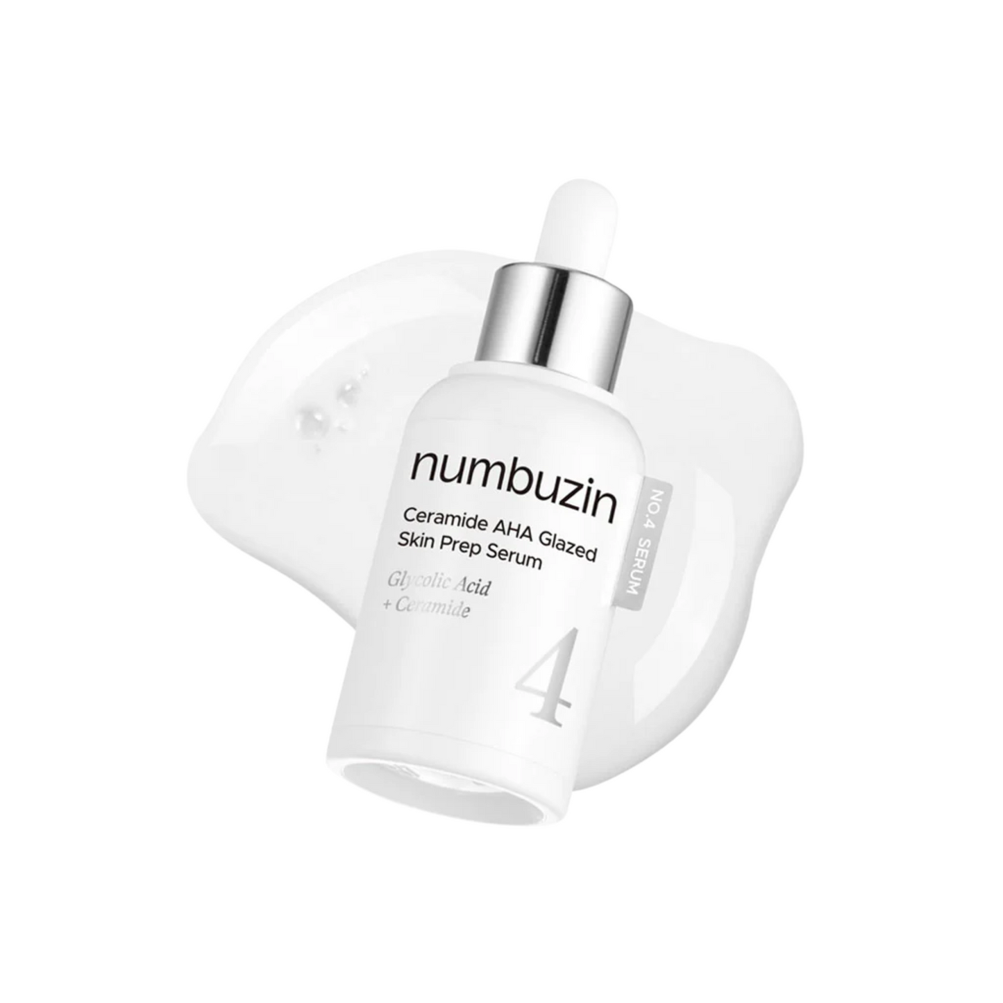 Applying numbuzin No.4 Ceramide AHA Glazed Serum to the skin