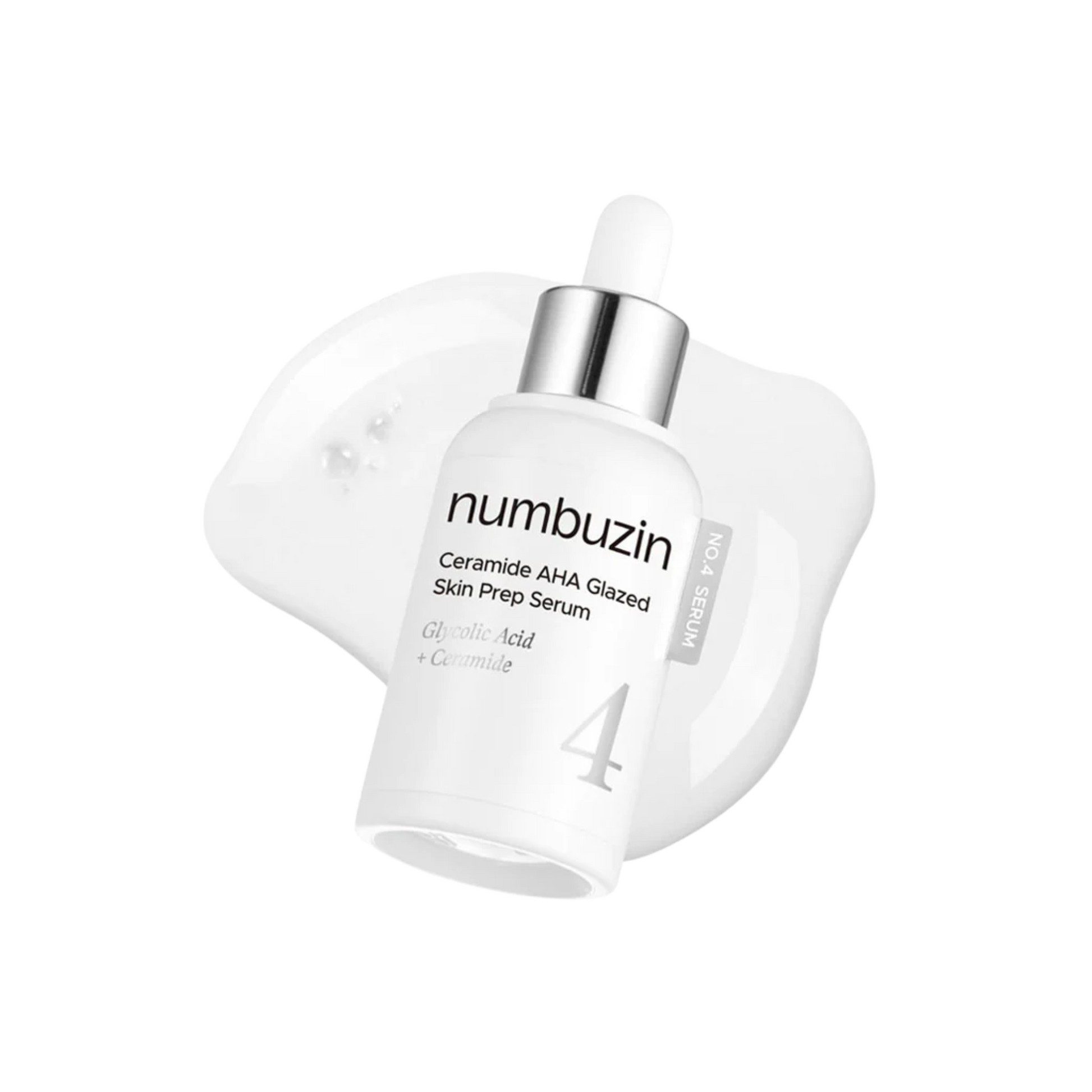 Applying numbuzin No.4 Ceramide AHA Glazed Serum to the skin