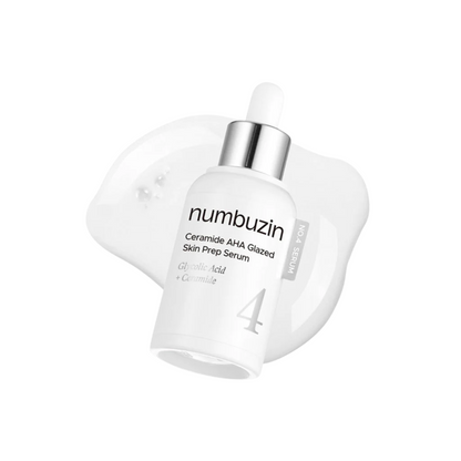 Applying numbuzin No.4 Ceramide AHA Glazed Serum to the skin